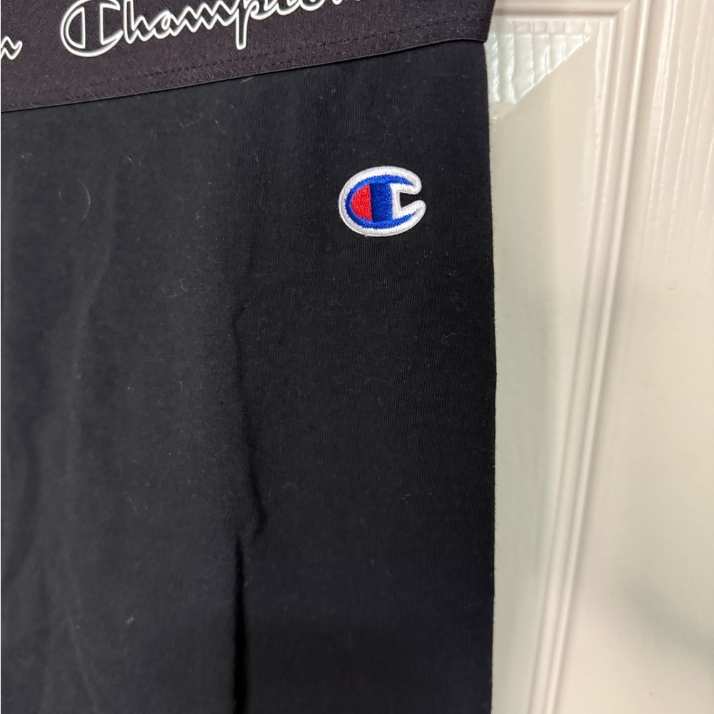 Women’s Champion Cotton Black High waisted Logo Leggings Size Small NWOT - Picture 2 of 6